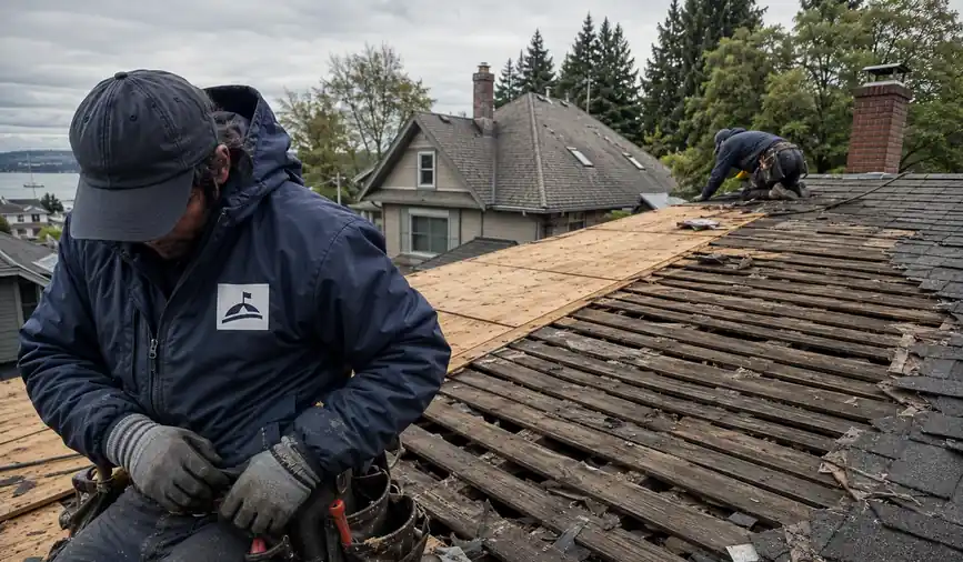 Historic Home Re-Roofing in progress on a property in Tacoma, WA