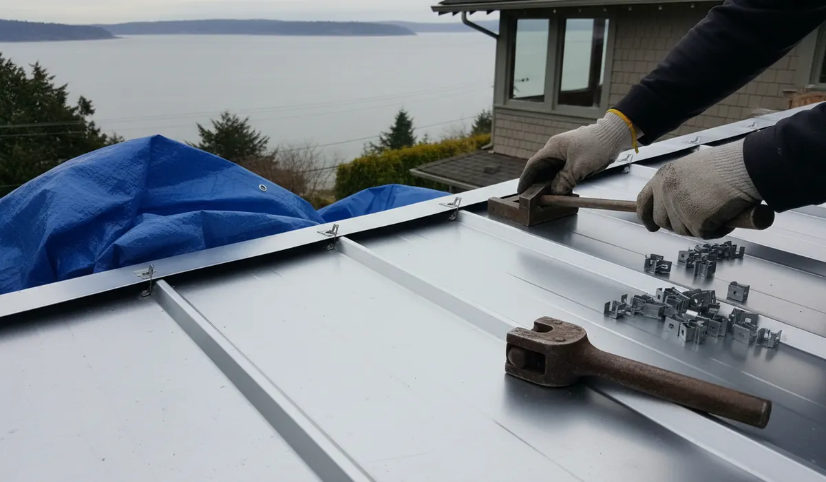 Metal Roofing in progress on a property in Tacoma, WA